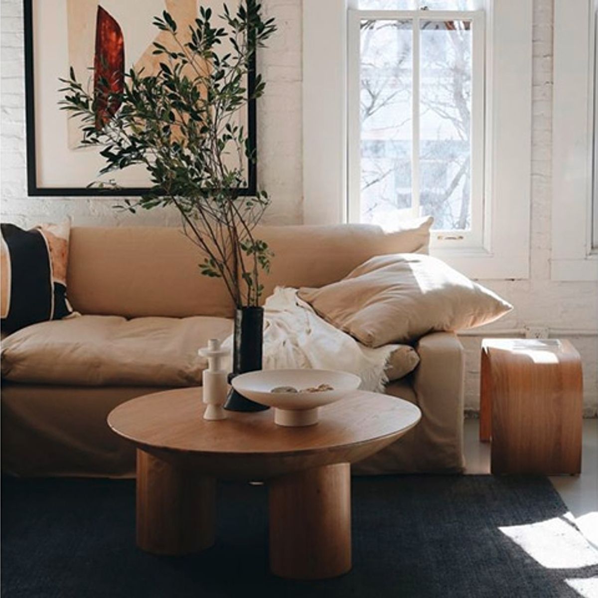 CRATE & BARREL - Mesa De Centro Tom Natural Crate & Barrel