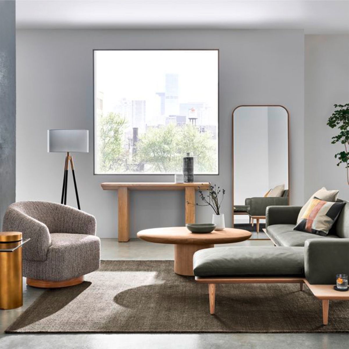 CRATE & BARREL - Arrimo Van Madera Natural Lf Crate & Barrel