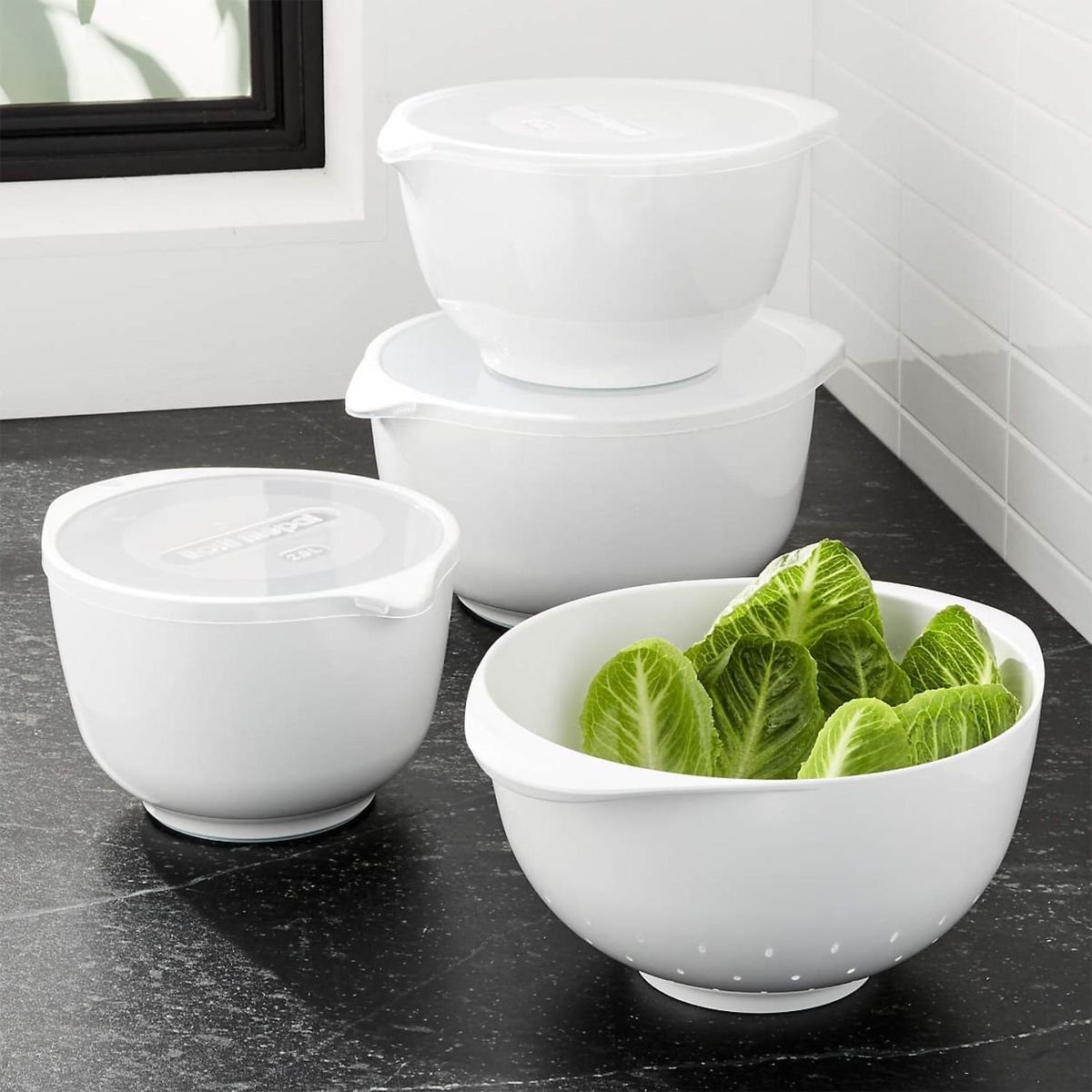 CRATE & BARREL - Set 3 Bowls Blancos Margrethe Crate & Barrel