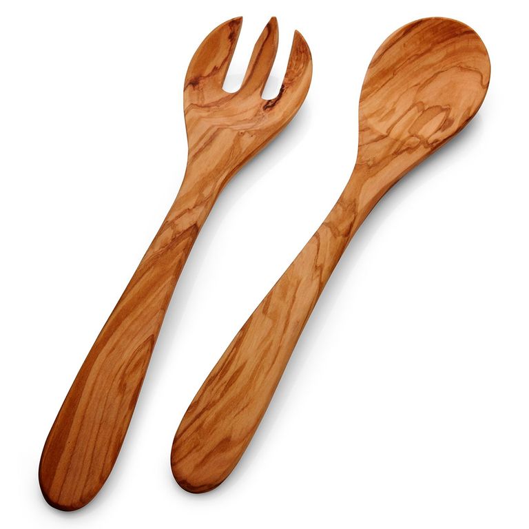 CRATE & BARREL Set 2 Piezas para Servir Olivewood