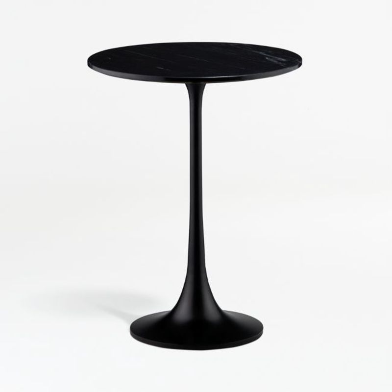 CRATE & BARREL - Mesa Lateral Nero Oval Negra Crate & Barrel