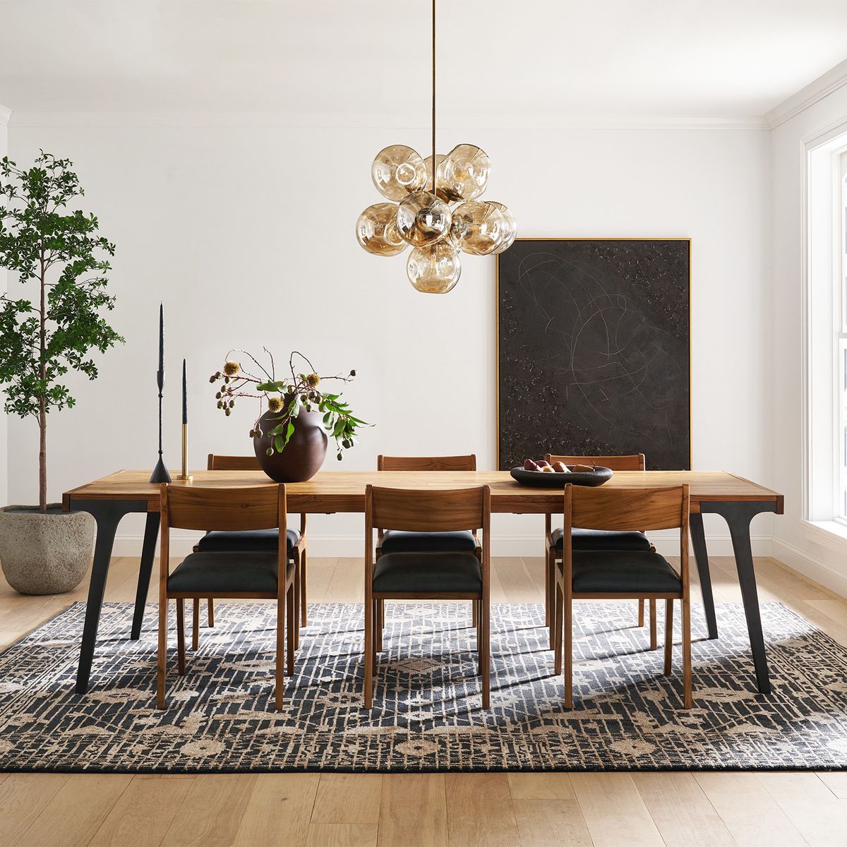 CRATE & BARREL - Espejo De Pared Manor Negro Crate & Barrel