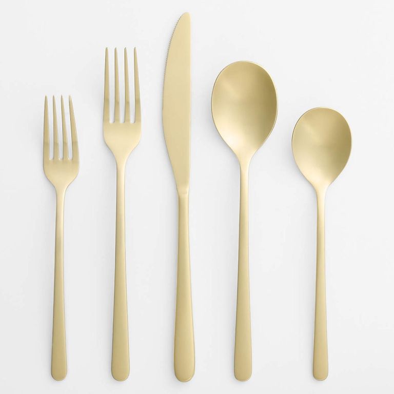 CRATE & BARREL Set 5 Cubiertos Craft Champagne