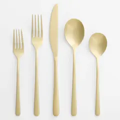 CRATE & BARREL - Set 5 Cubiertos Craft Champagne