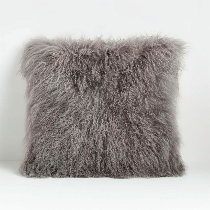 CRATE & BARREL - Funda Cojin Pelliccia Gris 58X58Cm Crate & Barrel