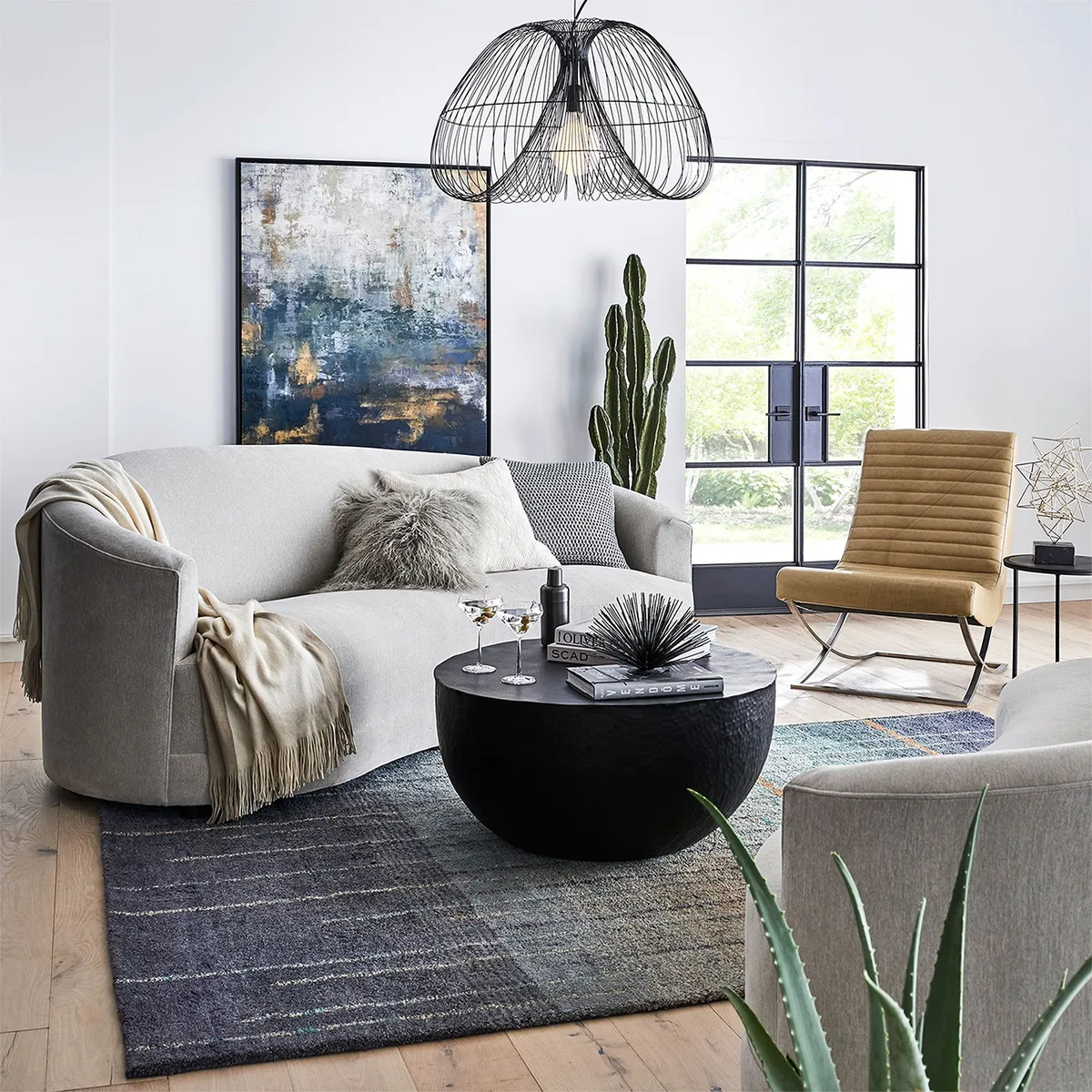 CRATE & BARREL - Funda Cojin Pelliccia Gris 58X58Cm Crate & Barrel