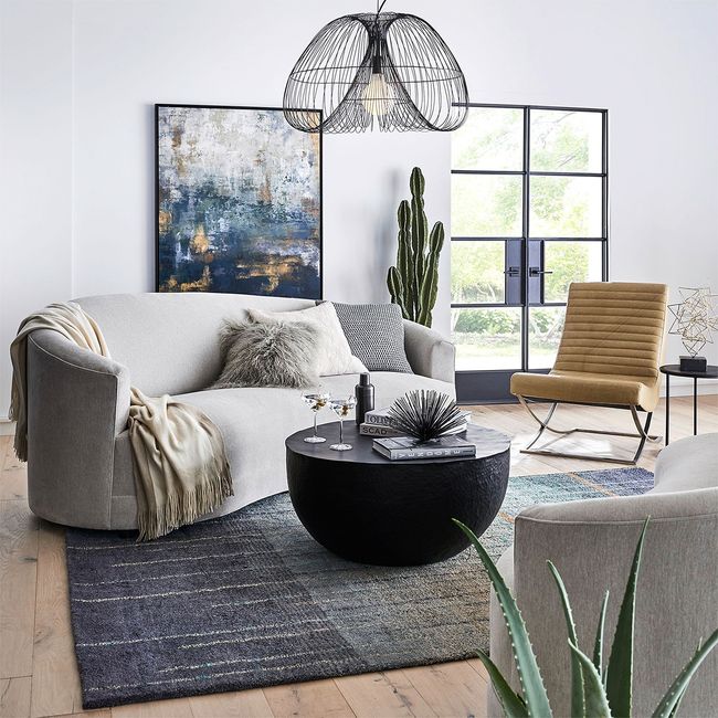 CRATE & BARREL - Funda Cojin Pelliccia Gris 41X41Cm Crate & Barrel