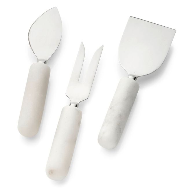 CRATE & BARREL - Set de 3 Utensilios de Queso de Mármol