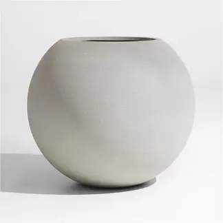 CRATE & BARREL - Macetero Sphere Gris Crate&Barrel
