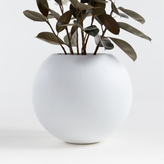 CRATE & BARREL - Macetero Sphere Blanco Crate & Barrel