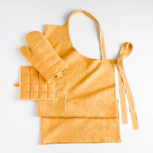 CRATE & BARREL - Delantal Cocina Lino Crate & Barrel