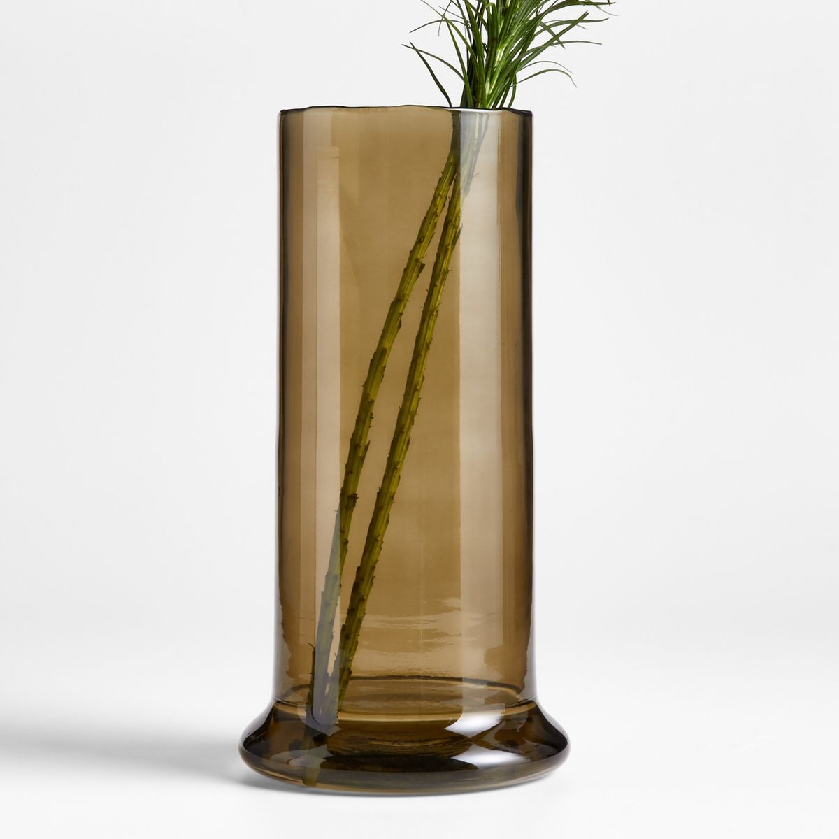 CRATE & BARREL - Florero Alto Vidrio Verde 30cm Crate & Barrel