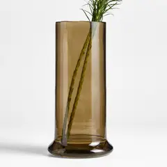 CRATE & BARREL - Florero Alto Vidrio Verde 30cm