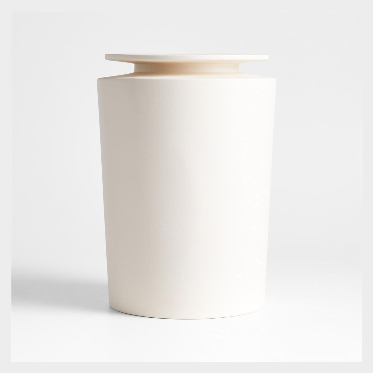 CRATE & BARREL - Jarrón Plateia blanco 30cm Crate & Barrel