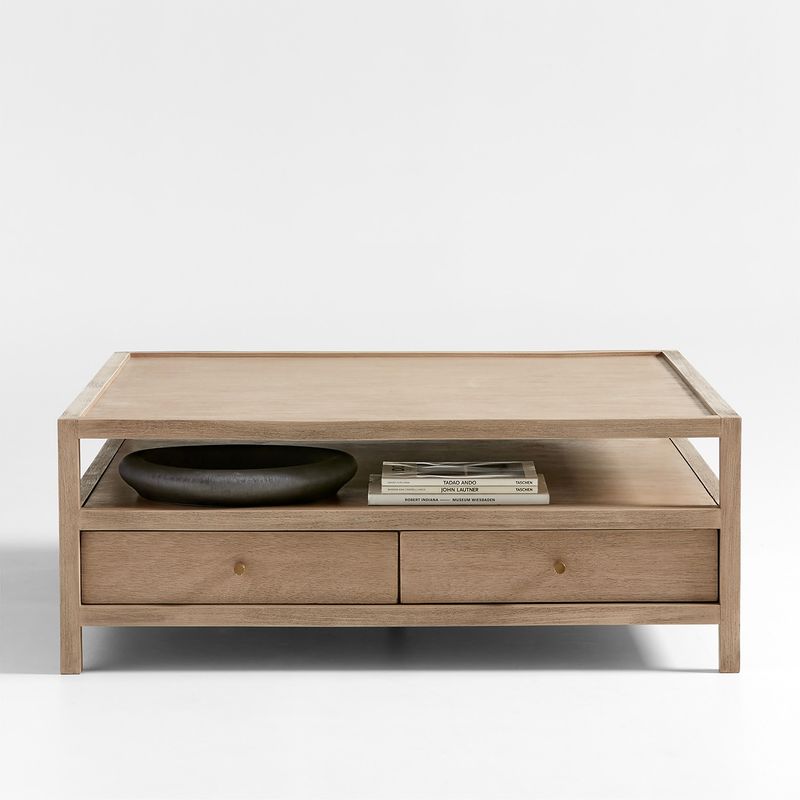 CRATE & BARREL - Mesa Centro Madera Natural Keane Crate & Barrel