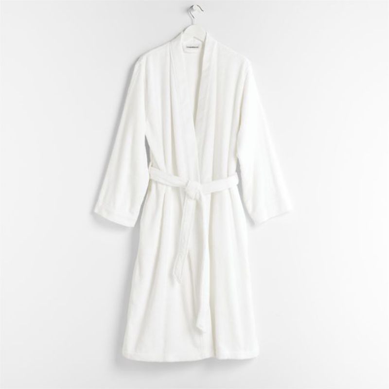 CRATE & BARREL - Bata De Baño Blanca L/Xl Crate & Barrel