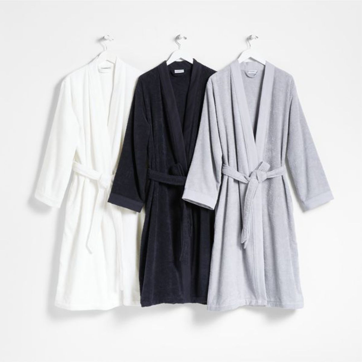 CRATE & BARREL - Bata De Baño Blanca L/Xl Crate & Barrel