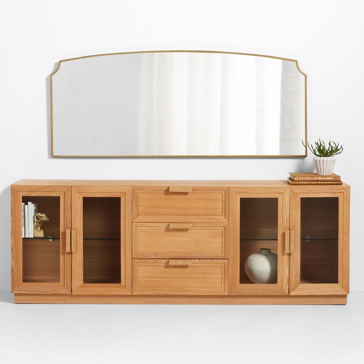 CRATE & BARREL - Espejo Emmy Rectangular Con Arco Simétrico  76x183 Cm Crate & Barrel