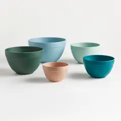 CRATE & BARREL - Set De 5 Bowl Bambú Para Mezclar