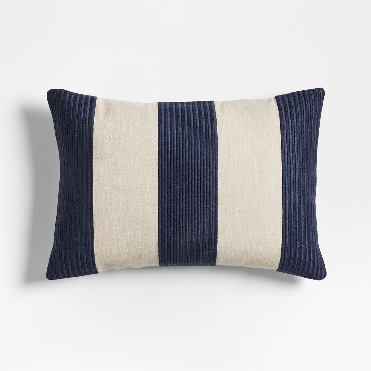 CRATE & BARREL - Funda De Cojín Azul Indigo Rayas 56X40 Cm Crate & Barrel