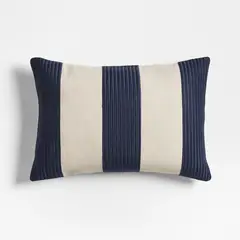 CRATE & BARREL - Funda De Cojín Azul Indigo Rayas 56X40 Cm