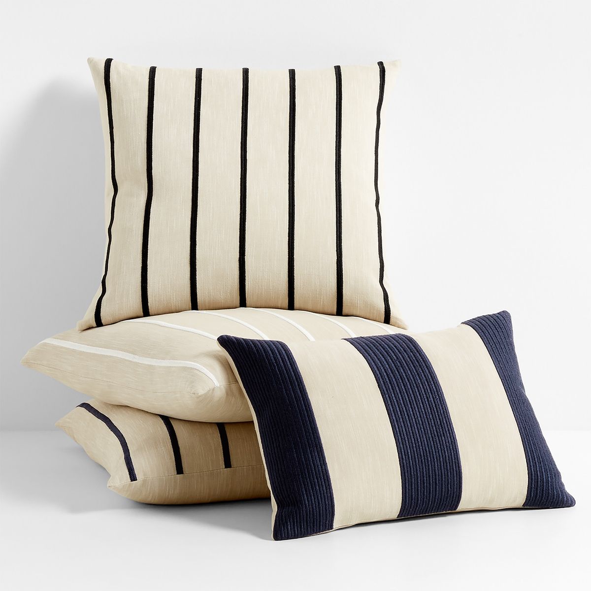 CRATE & BARREL - Funda Cojín Rayas 60x60cm Crate & Barrel