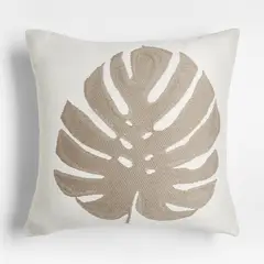 CRATE & BARREL - Cojín Ext Jacquard Monstera 50X50 Cm
