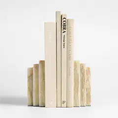 CRATE & BARREL - Set 2 Portalibros Onix Mármol