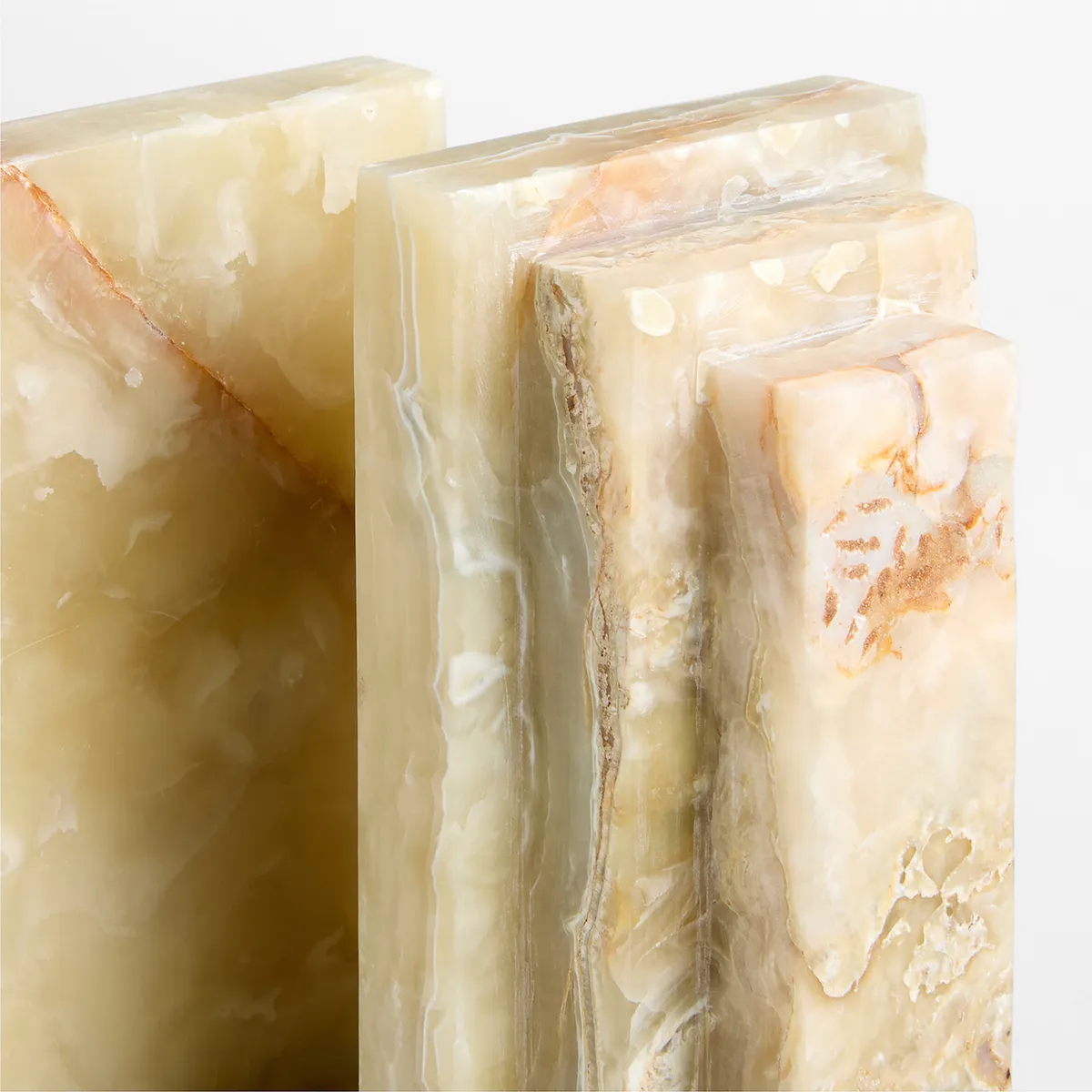 CRATE & BARREL - Set 2 Portalibros Onix Mármol Crate & Barrel