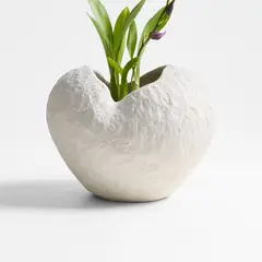 CRATE & BARREL - Jarrón Scraffito Off White