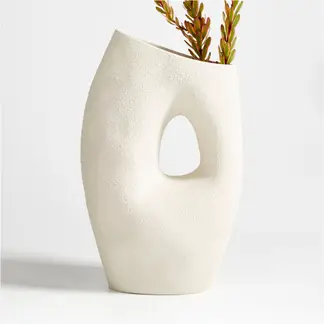 CRATE & BARREL - Jarrón Cerámica Clyborne 40 cm