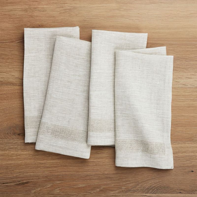 CRATE & BARREL - Set 4 Servilletas Lino Natural Conrad Crate & Barrel
