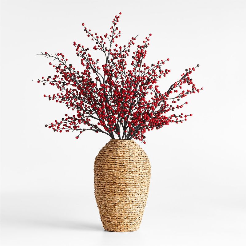 CRATE & BARREL - Jarrón Grande Tejido Seagrass Crate & Barrel