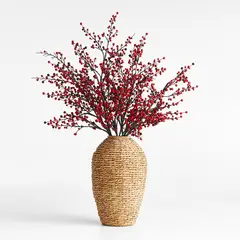 CRATE & BARREL - Jarrón Grande Tejido Seagrass