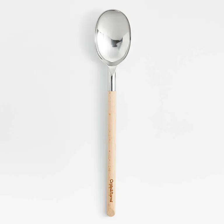 CRATE & BARREL Cuchara Haya Y Acero Inoxidable