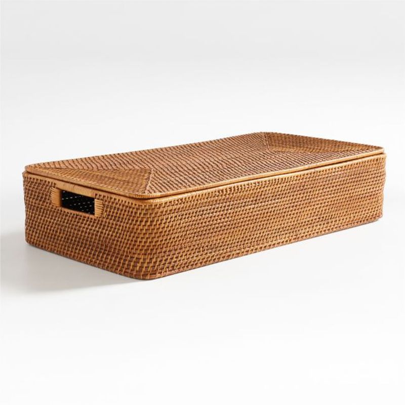 CRATE & BARREL - Canasto Debajo De Cama Sedona Miel Crate & Barrel