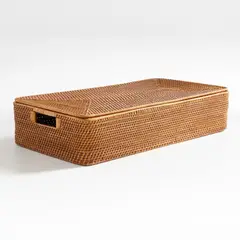 CRATE & BARREL - Canasto Debajo De Cama Sedona Miel