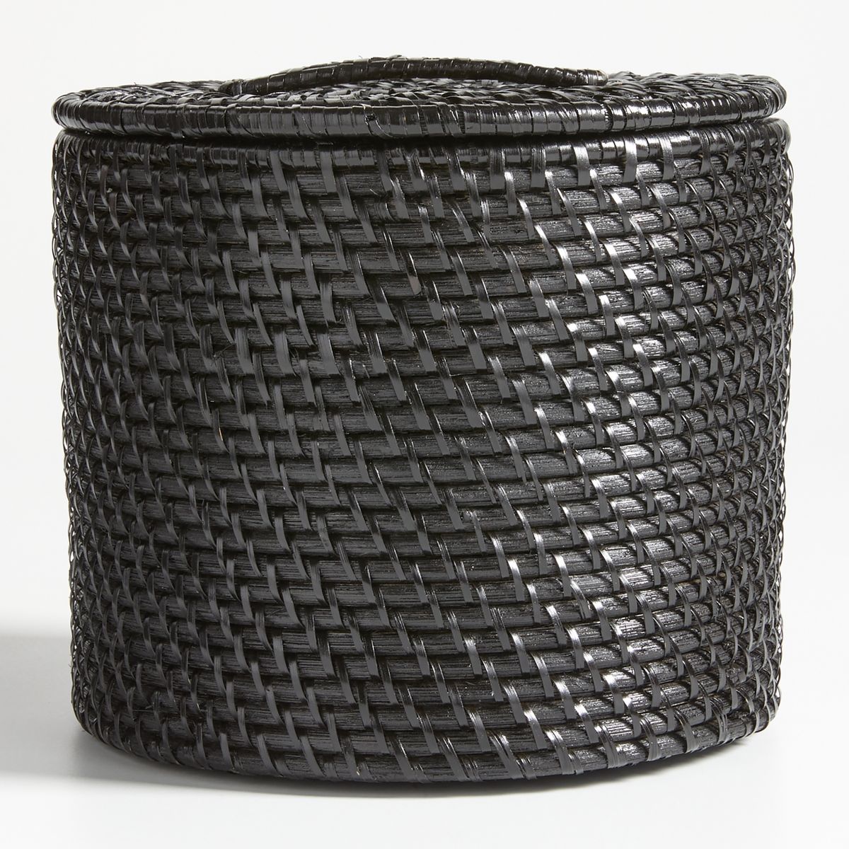 CRATE & BARREL - Canasto Tapa Mediano Sedona Negro Crate & Barrel