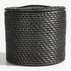 CRATE & BARREL - Canasto Tapa Mediano Sedona Negro