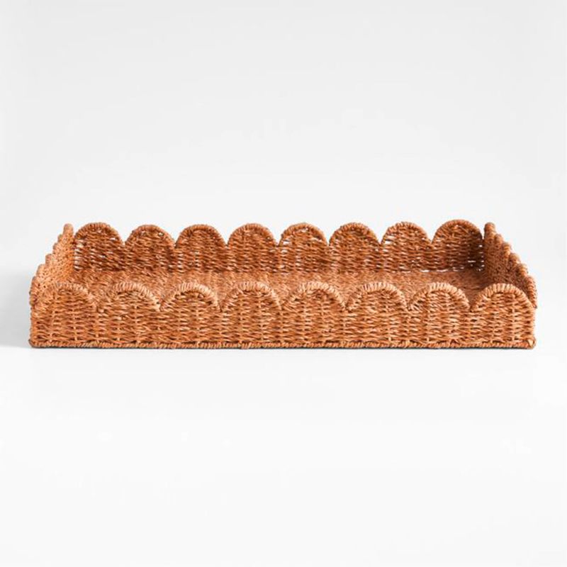 CRATE & BARREL - Bandeja Fibra Natural Scallop Crate & Barrel