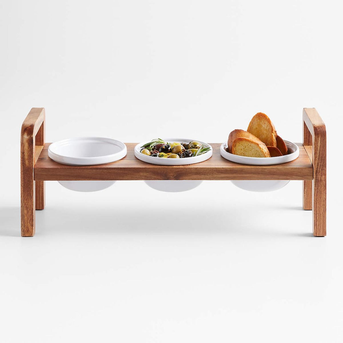 CRATE & BARREL - Set 3 Bowls De Horno Con Soporte Crate & Barrel