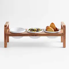 CRATE & BARREL - Set 3 Bowls De Horno Con Soporte