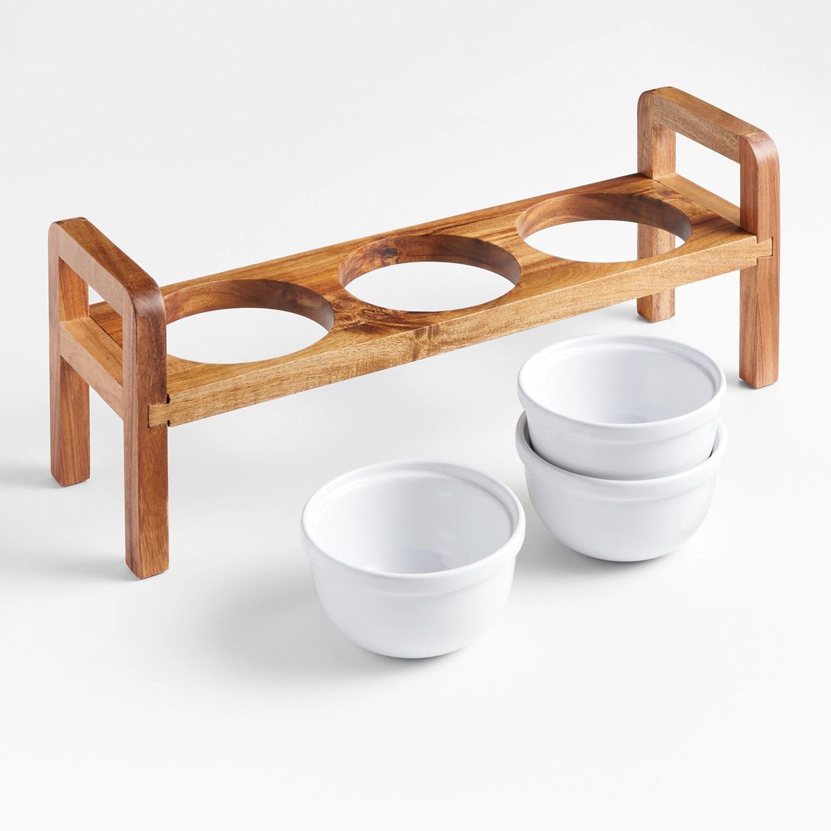 CRATE & BARREL - Set 3 Bowls De Horno Con Soporte Crate & Barrel
