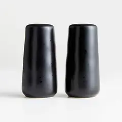 CRATE & BARREL - Salero y Pimentero Marin Negro 8cm
