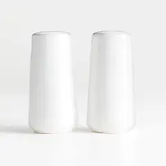 CRATE & BARREL - Salero y Pimentero Marin Blanco 8cm