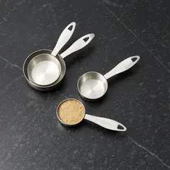 CRATE & BARREL - Set 4 Tazas Medidoras Acero Inoxidable