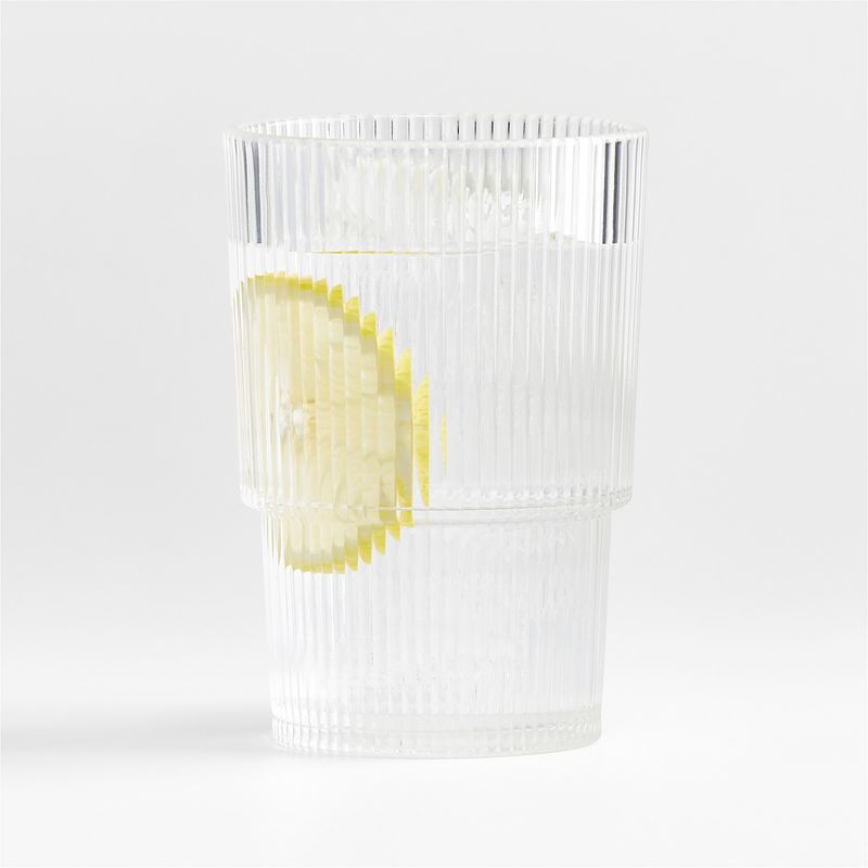 CRATE & BARREL - Vaso Alto Acrílico Alto Atwell Acanalado 473 Ml Crate & Barrel