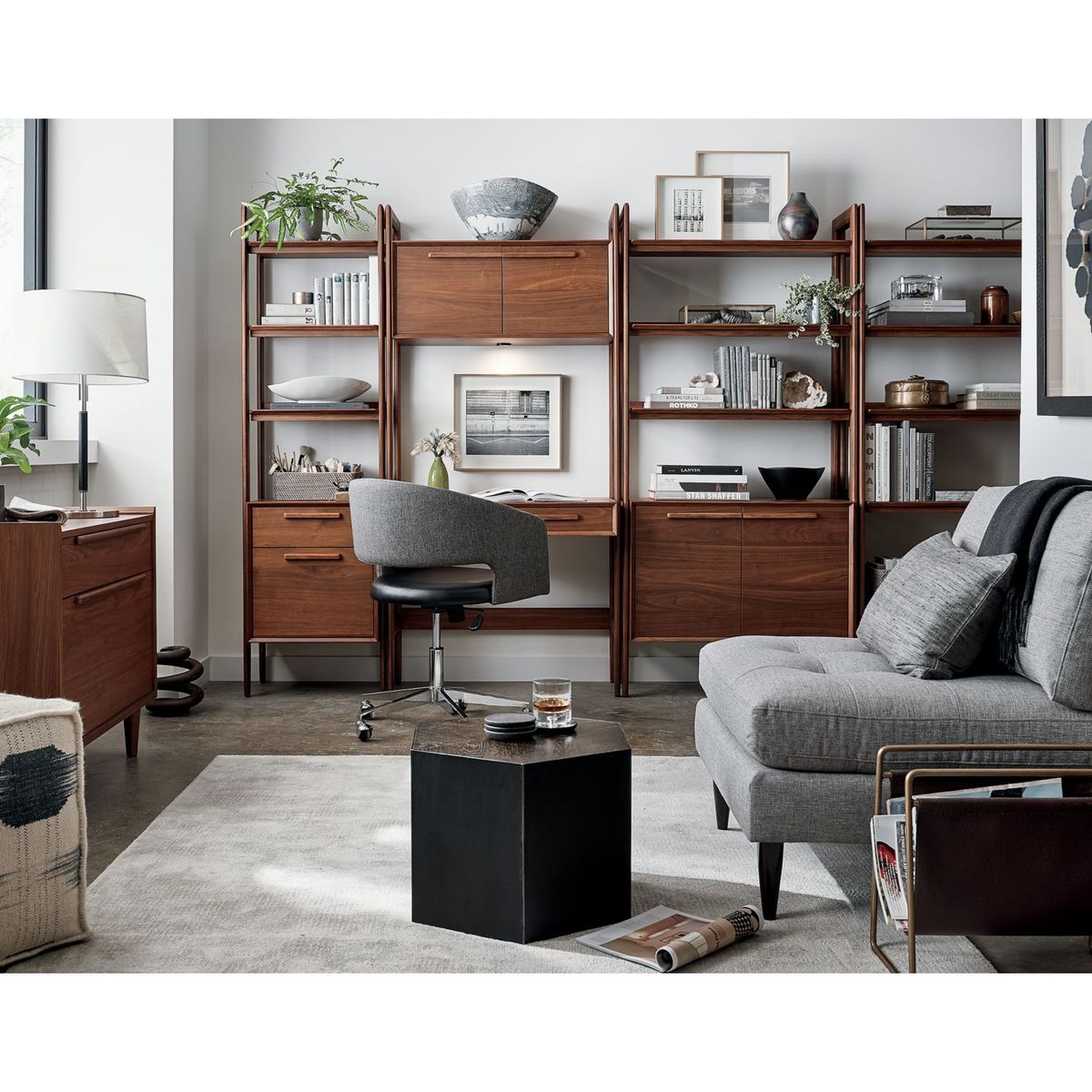 CRATE & BARREL - Alfombra Vaughn Gris 183X274 Cm Crate & Barrel