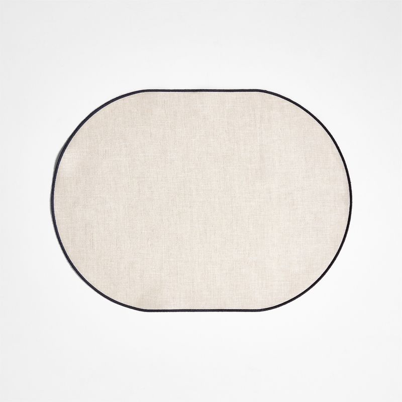 CRATE & BARREL - Individual Lino Natural Borde Crate&Barrel