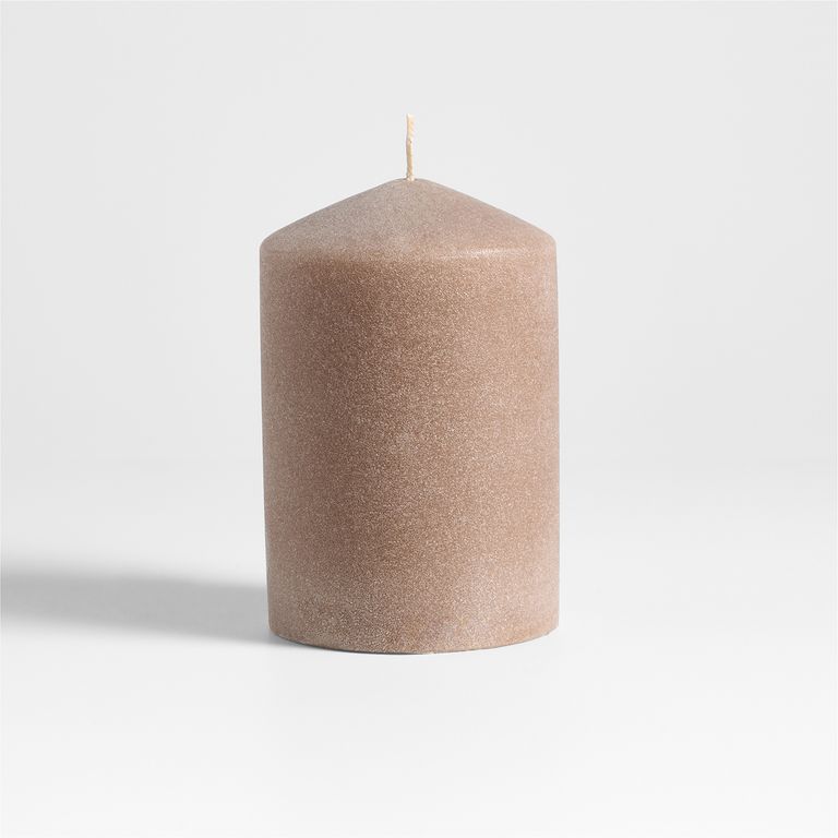 CRATE & BARREL Vela Pilar Light Brown 8X10 Cm
